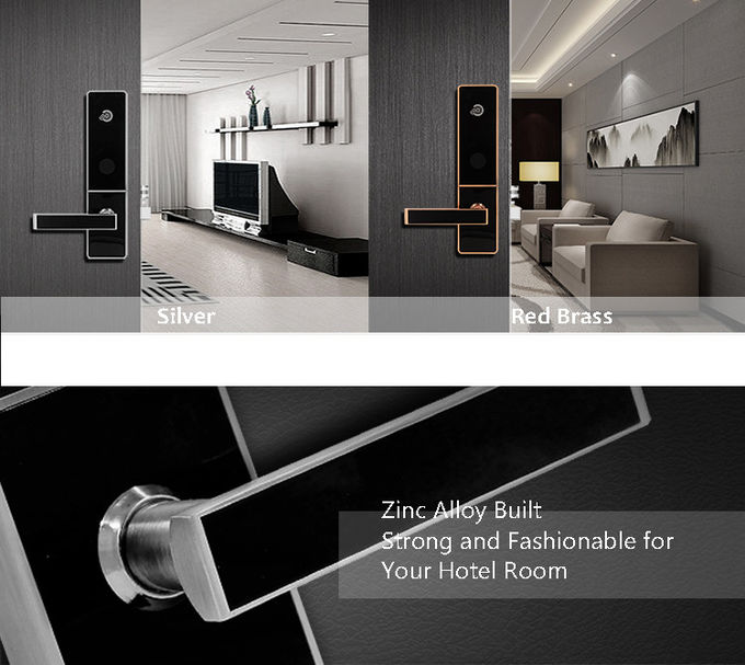 Electronic Keyless Door Locks , Hotel Style Door Lock Low Power Consumption 0