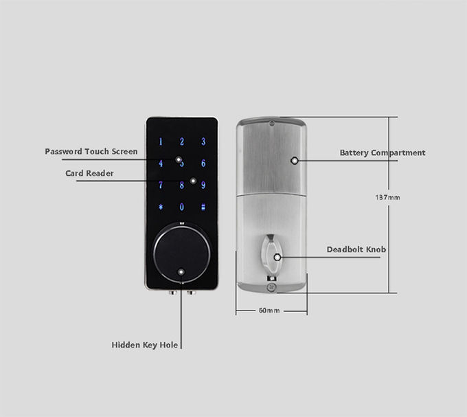 APP Control Remote Front Door Lock  , Smart Bluetooth Self Locking Door Lock 3