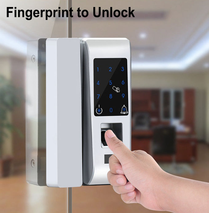Custom Biometric Front Door Lock Frameless No Holes Four Unlock Ways To Unlock 0