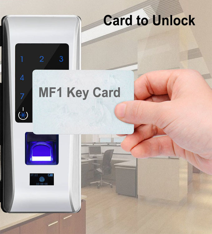 Custom Biometric Front Door Lock Frameless No Holes Four Unlock Ways To Unlock 1