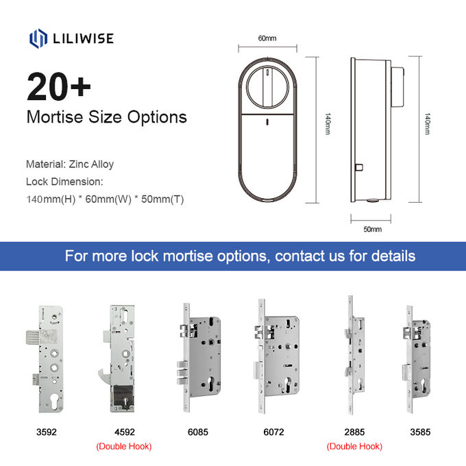 Liliwise OEM ODM Retrofit Smart Lock Digital Door Lock Electronic Motorized Smart Door Lock Fits EU Profile Cylinders 2