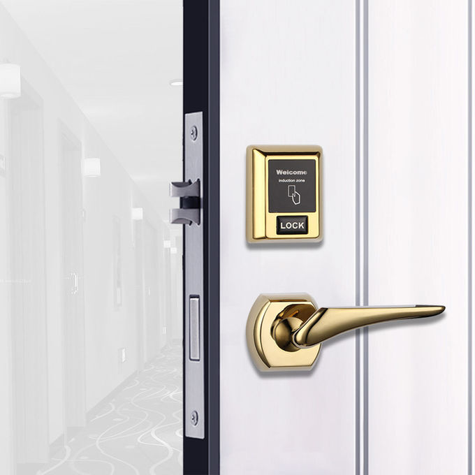 Easy Installed Golden Separating Hotel Key Card Lock With Convenient System 0