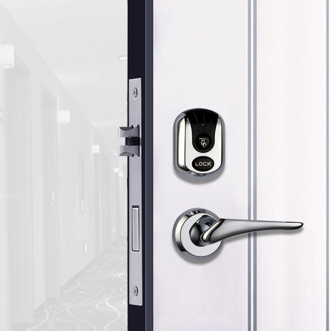 High Security Digital RFID Card Hotel Door Lock With False - Closing Alarm 0