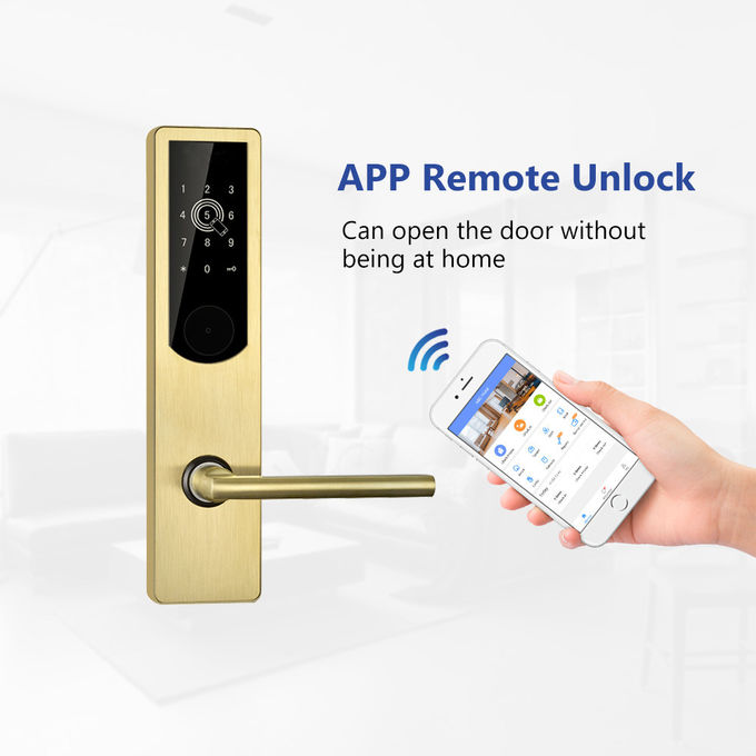 Digital Electronic Apartment Door Locks /  Bluetooth WiFi PIN Code Wooden Door Lock 0